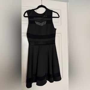 Zeagoo Black Mesh Panel Mini Dress